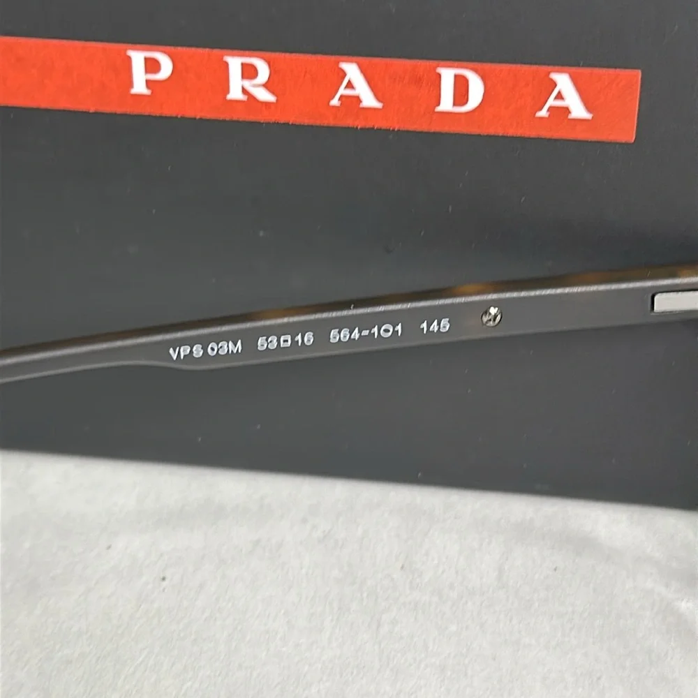 💯 Authentic-Prada Linea Rossa Demo Geometric Men's Eyeglasses PS 03MV 5641O1 53. - Picture 11 of 11